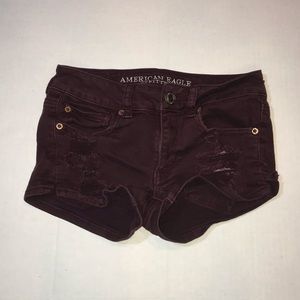 American Eagle Burgundy jean Shorts size 00